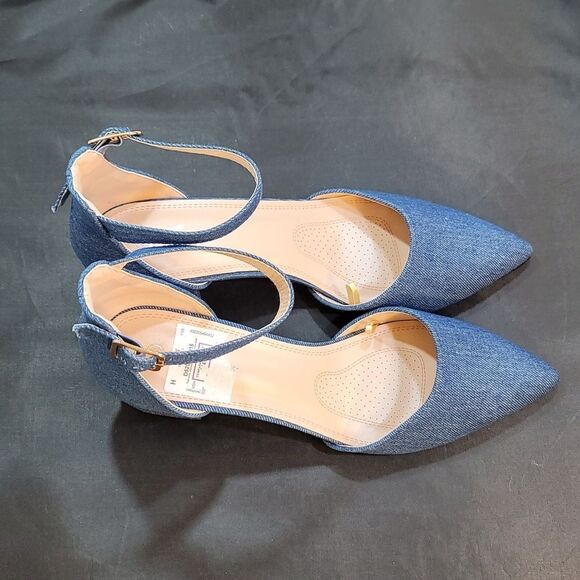 BRAND NEW WOMEN'S POINTED TOE ANKLE STRAP BUCKLE CHUNKY BLOCK HEEL SANDAL - Picture 8 of 15